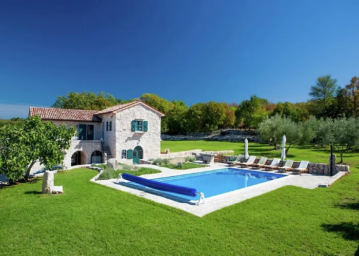 Villa On Krk With Pool And Outdoor Kitchen Strilcici